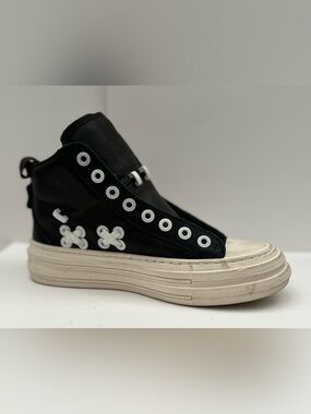 SIA Collective High Top Sneakers Black White Leather Devlin Carter Men’s US 6 EU